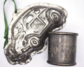 VW Beetle ornament/mold and quadruple plated toothpick holder