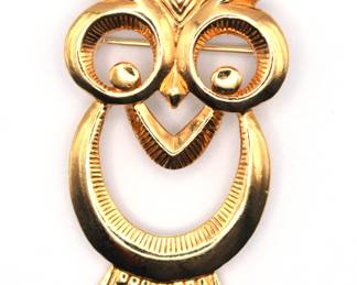 vintage owl brooch