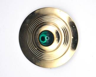 gold tone circle brooch