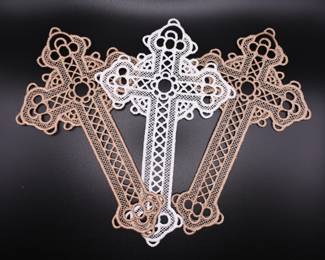 lot of 3 embroidered bookmarks