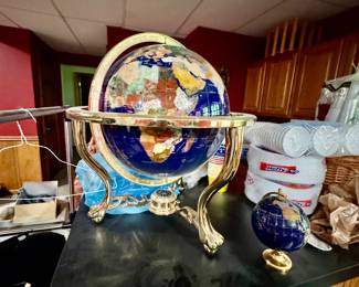 Gemstone globe on stand