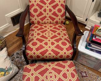 Upholstered Chair and ottoman