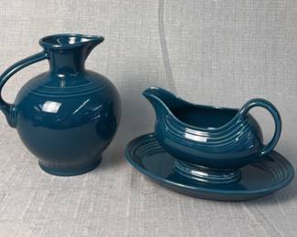FIESTA 3 PC Set Carafe Retired, Gravy Sauceboat Small Oval Serving Platter Juniper