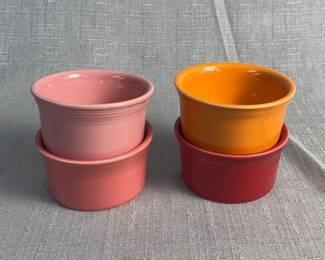 FIESTA 4PC Set Ramekins Scarlet, Tangerine, Flamingo Peony The Homer Laughlin China Co.