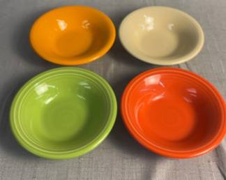 FIESTA 4PC Set Stackable Cereal Bowls Chartreuse, Ivory Retired, Poppy ButterscotchRetired