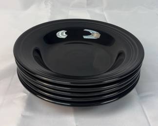 FIESTA 5PC Set Rimmed Soup Bowls Black