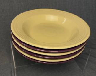 FIESTA 6PC Set Classic Rim Soup Bowls Ivory Heather