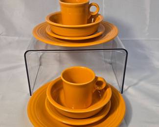 FIESTA 8PC Set Two Dinner Plates, Two Salad Plates, Two Coffee Mugs 2 Soup Bowls, Tangerine