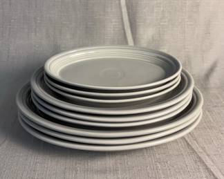 FIESTA 9PC Set Small, Medium Large Oval Serving Platters Pearl Grey