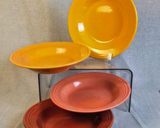FIESTA 4PC Set Small Rimmed Soup Bowls Paprika, Marigold, Tangerineretired Persimmon
