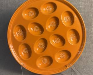 FIESTA 1 PC Round Egg Serving Tray Tangerine Retired