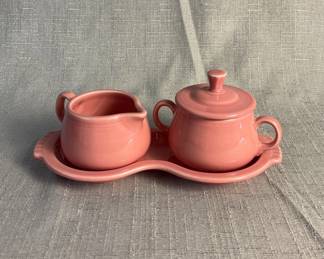 FIESTA 3PC Set Figure 8 Tray, Creamer Sugar Bowl Peony