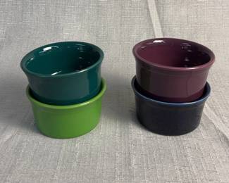 FIESTA 4PC Set Ramekins Shamrock Retired, Cobalt, Heather Evergreen
