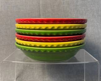 FIESTA 6PC Set Medium Pie Plates Daffodil, Scarlet Shamrock Retired