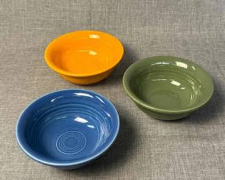 FIESTA 3PC Set Fruit Salsa Bowls Lapis, Marigold Sage Retired The Homer Laughlin China Co
