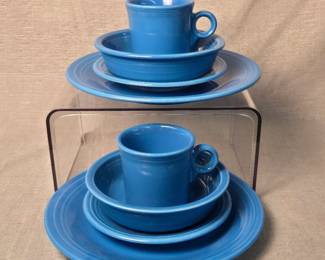 FIESTA 8PC Set 2 Dinner Plate 2 Salad Plate 2 Soup Bowl Coffee Mug Peacock
