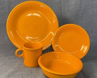 FIESTA 4PC Set Dinner Salad Plate Set with Matching Bowl Mug Butterscotch Retired