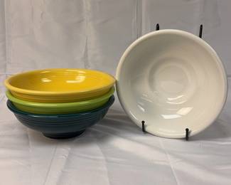 FIESTA 4 PC Set Pedestal Bowls Retired White, Daffodil, Chartreuse Juniper