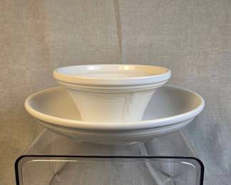 FIESTA 2PC Set Presentation Bowl Discontinued Hostess Serving Bowl Discontinued White
