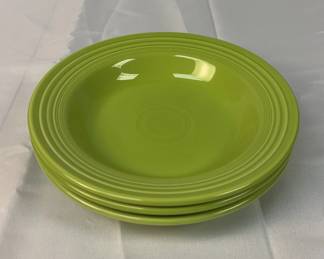 FIESTA 3PC Set Rimmed Soup Bowls ChartreuseThe Homer Laughlin China Co.