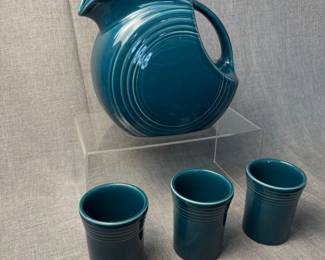 FIESTA 4PC Set Large Disk Pitcher Vintage Tumblers Retired Juniper