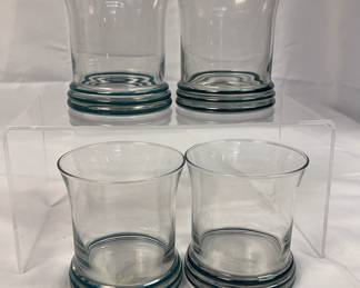 FIESTA 4 PC Set Lowball Elegance Glassware with Ringed Foot Discontinued Juniper