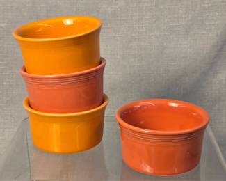 FIESTA 4PC Set Ramekins Tangerine Persimmon The Homer Laughlin China Co.