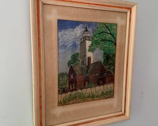 Vintage PI lighthouse watercolor 