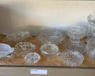 Clear Lead Crystal Serving And Ashtrays