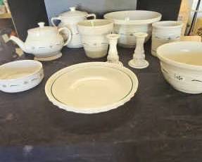 Longaberger Pottery Set In Green