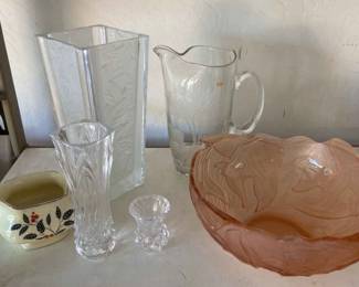 Mixed Glassware Mikasa, Lido And Peach Fish