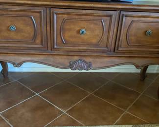 Three Drawer Wooden Credenza