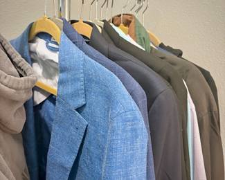 Men’s clothing - sports jackets, button down shirts, polos, shorts, etc