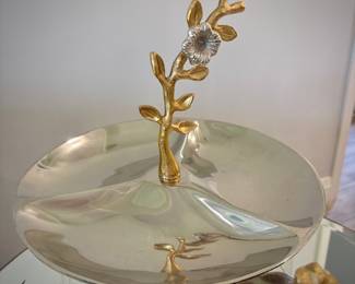 Two metal serving pieces