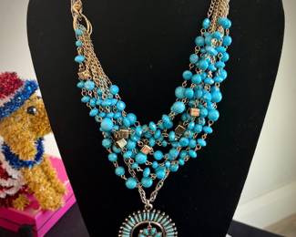 Real and faux turquoise jewelry. Barse, Leekity, Zuni, Navajo, needlepoint / petit point, Blue Copper, Sleeping Beauty. Also, amethyst, fire opal, rhodolite garnet, black opal, white topaz, sterling silver