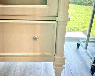 Tall white dresser with 11 drawers - 6 drawers concealed behind cupboard doors.