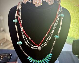 Real and faux turquoise jewelry. Barse, Leekity, Zuni, Navajo, needlepoint / petit point, Blue Copper, Sleeping Beauty. Also, amethyst, fire opal, rhodolite garnet, black opal, white topaz, sterling silver