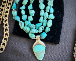 Real and faux turquoise jewelry. Barse, Leekity, Zuni, Navajo, needlepoint / petit point, Blue Copper, Sleeping Beauty
Also, amethyst, fire opal, rhodolite garnet, black opal, white topaz, sterling silver