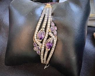 6 ct amethyst and white topaz in sterling silver