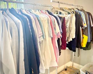 Men’s clothing - sports jackets, button down shirts, polos, shorts, etc
