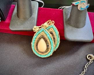 Real and faux turquoise jewelry. Barse, Leekity, Zuni, Navajo, needlepoint / petit point, Blue Copper, Sleeping Beauty. Also, amethyst, fire opal, rhodolite garnet, black opal, white topaz, sterling silver