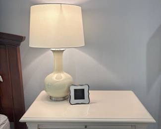Second of two contemporary white lamps