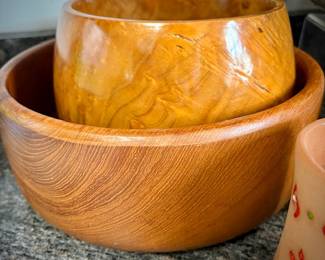 Mid-century wood salad bowls