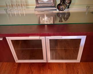 Modern wood and glass credenza