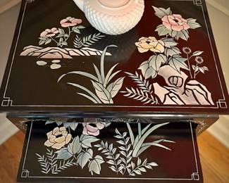 Black lacquer Chinese nesting tables