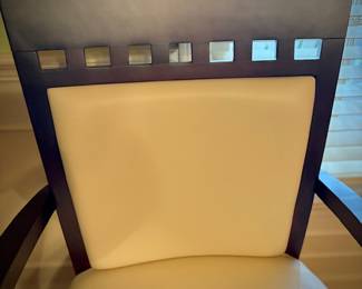 Modern glass & wood dining table and 6 chairs