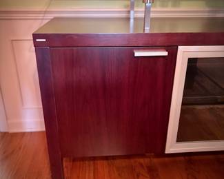 Modern wood and glass credenza