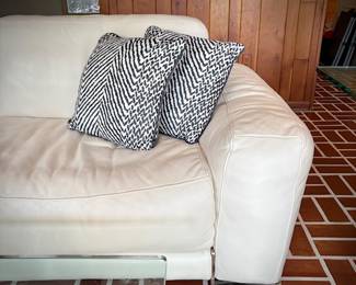 Scan Design Fat Boy white leather sofa and loveseat