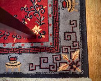 Red Chinese area rug (runner also available in bedroom)