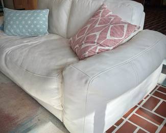 Scan Design Fat Boy white leather sofa and loveseat